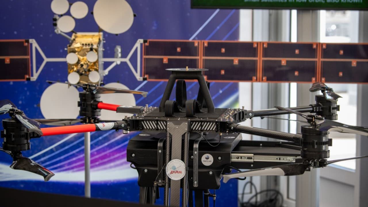 Heavy-lift drone at a trade show